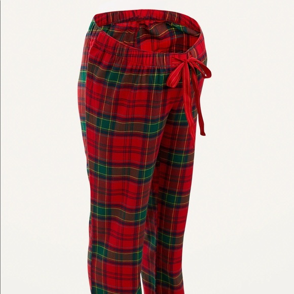 Maternity Plaid Flannel Pajama Pants - Picture 1 of 11